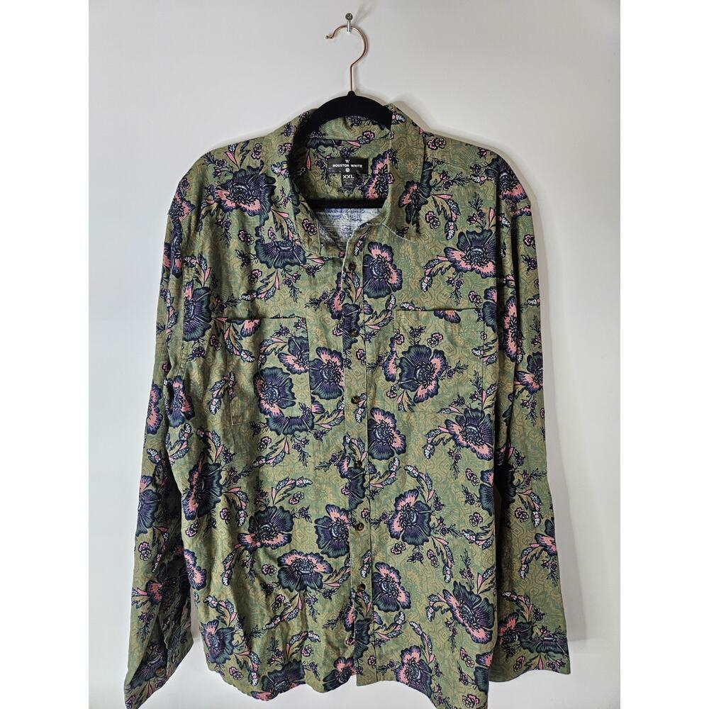 HOUSTON WHITE x TARGET Groovy Floral Button Front Hawaiian Shirt MEN'S XXL